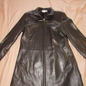 Designer black leather jacket